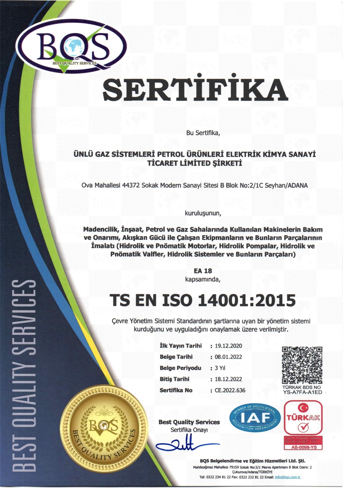 TS EN ISO 14001:2015